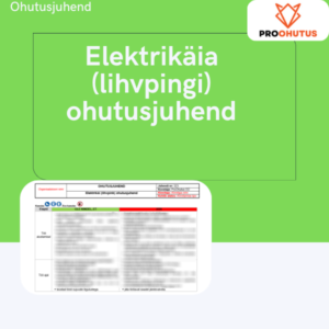 Elektrikäia (lihvpingi) ohutusjuhend näidis