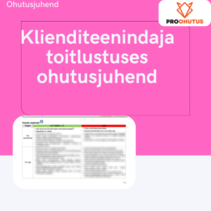 Klienditeenindaja toitlustuses ohutusjuhend näidis