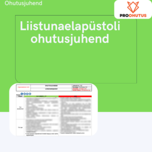 Liistunaelapüstoli ohutusjuhend näidis