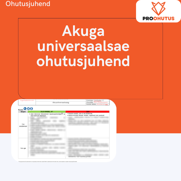 Akuga universaalsae ohutusjuhend