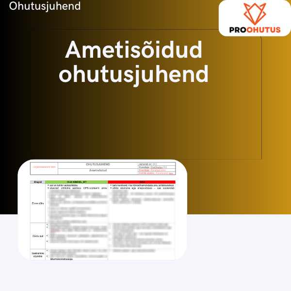 Ametisõitude ohutusjuhend