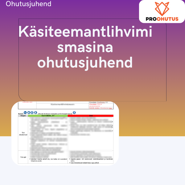 Käsiteemantlihvimismasina ohutusjuhend