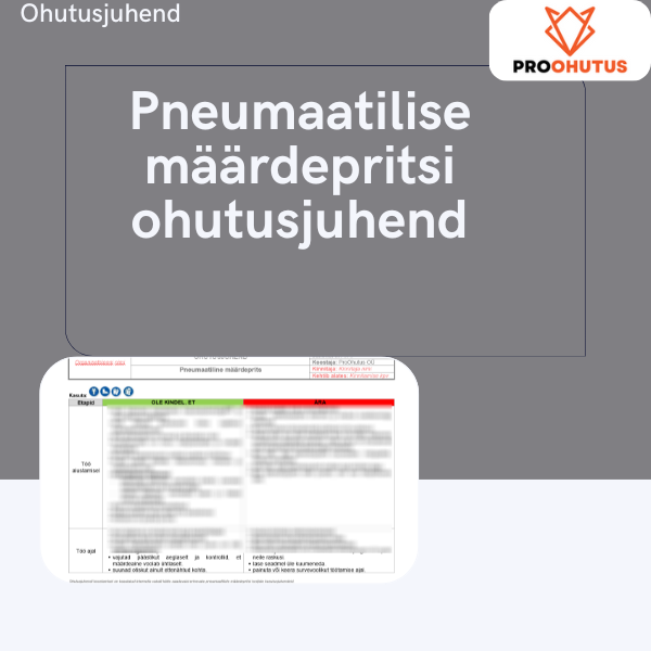Pneumaatilise määrdepritsi ohutusjuhend