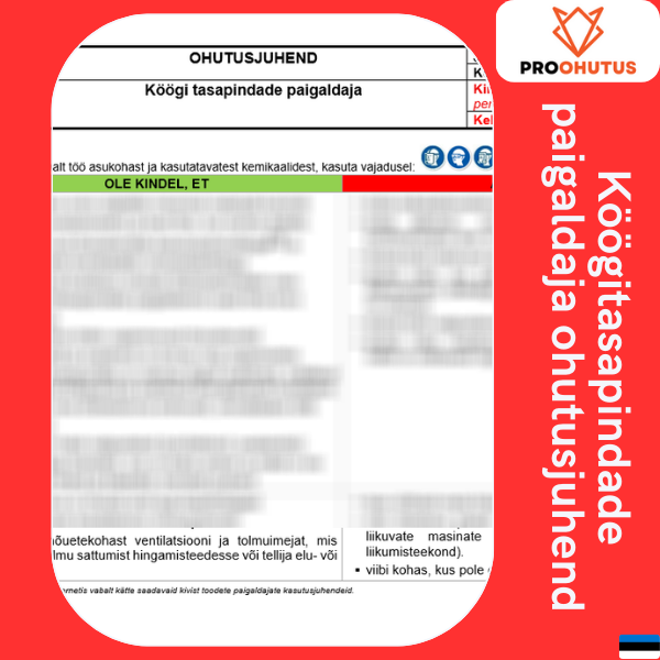 130 Köögitasapindade paigaldaja ohutusjuhend 2 Köögitasapindade paigaldaja ohutusjuhend eestikeelne