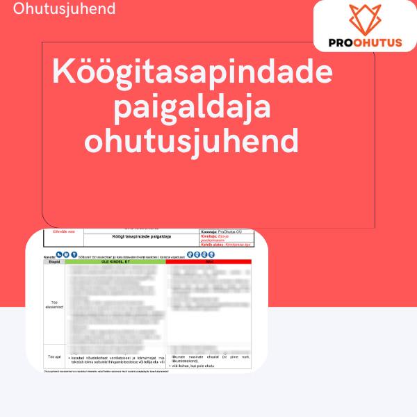 130 Köögitasapindade paigaldaja ohutusjuhend 1 Köögitasapindade paigaldaja ohutusjuhend