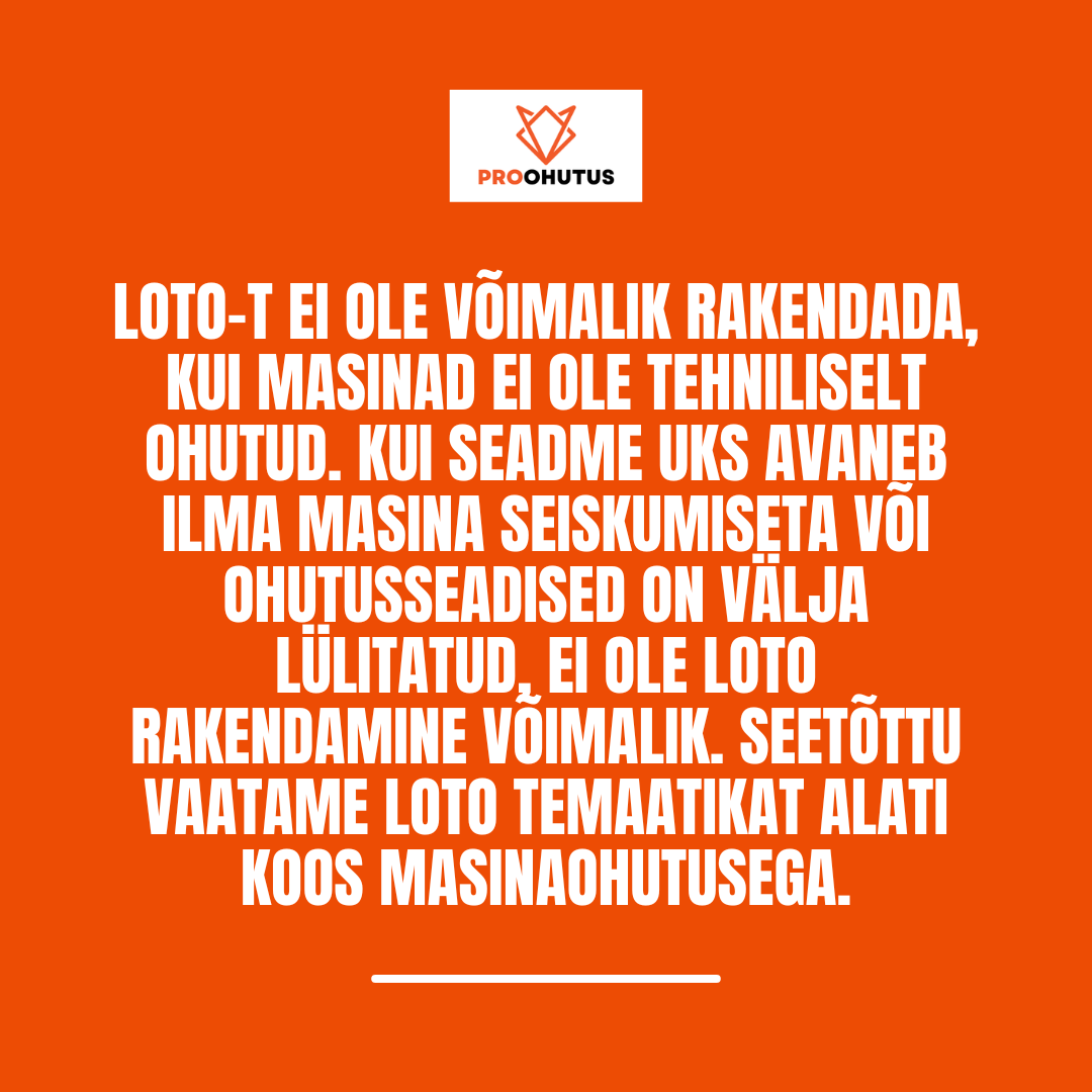 LOTO juurutamine 4 LOTO vs masinaohutus