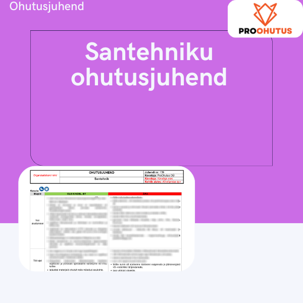 Santehniku ohutusjuhend