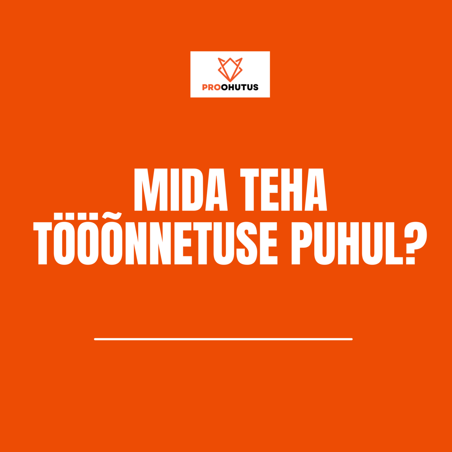 Mida teha tööõnnetuse puhul?